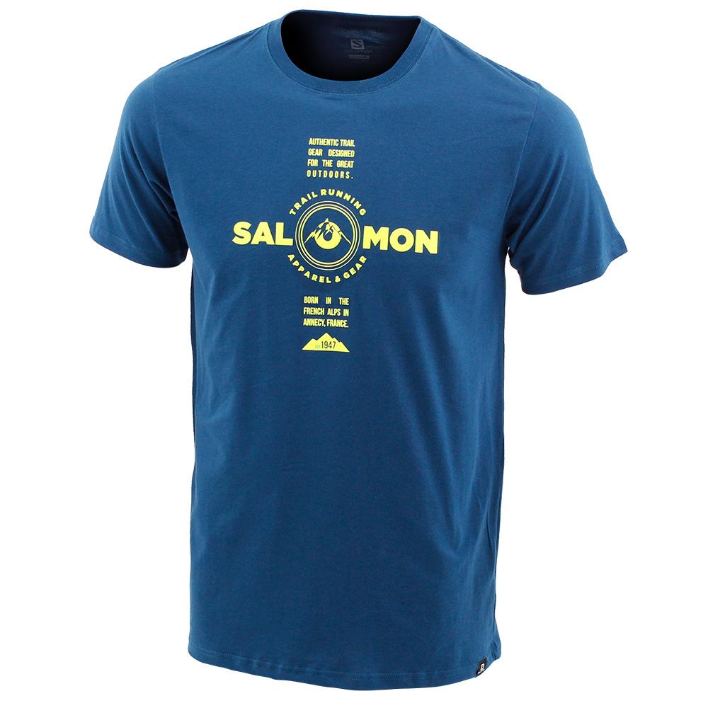 Camisetas Salomon Hombre Azules - Salomon Argentina CROSSROAD SS M,546187-YFU